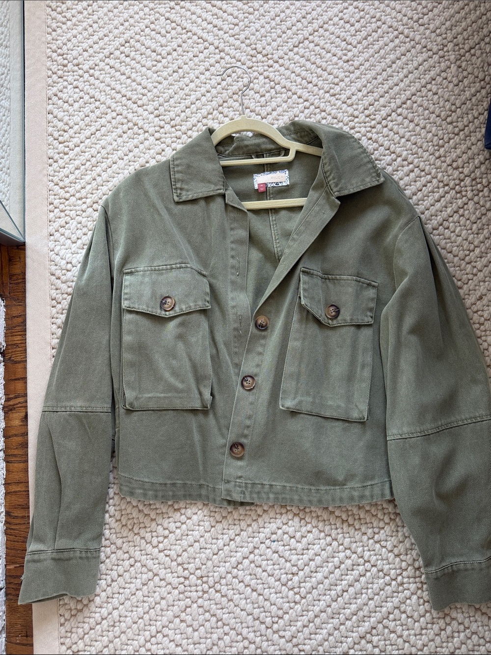 Pilcro Olive Utility Crop Jacket